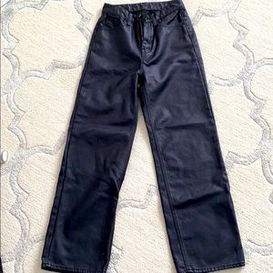 Polyester Denim Textured Pants